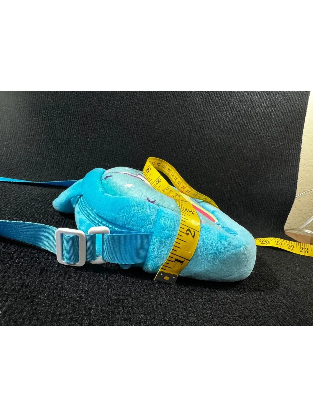 Plush Unicorn Rainbow Crossbody Shoulder Bag Kids Blue Soft Zip Purse EUC Cute